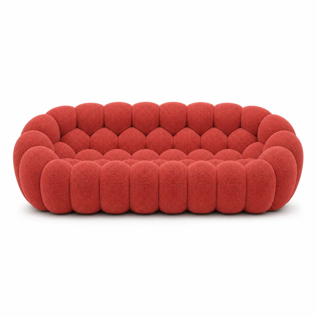 BULÉA Maxi – Design-Sofa 3-Sitzer Korallenrot, komprimiert geliefert – Ansicht 3