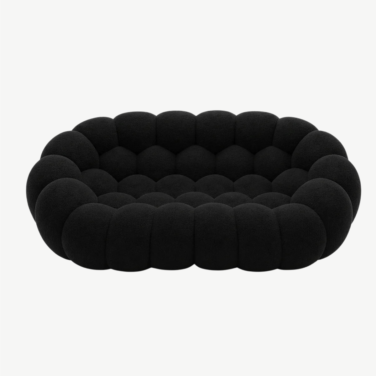 BULÉA – Design-Sofa 2-Sitzer Tiefschwarz, komprimiert geliefert – Ansicht 3