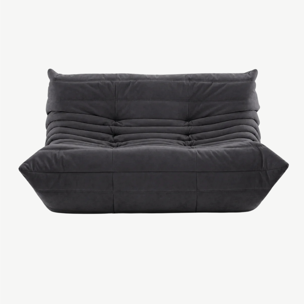LUMA – Lounge-Sofa 2-Sitzer Graphitschwarz, komprimiert geliefert – Ansicht 3