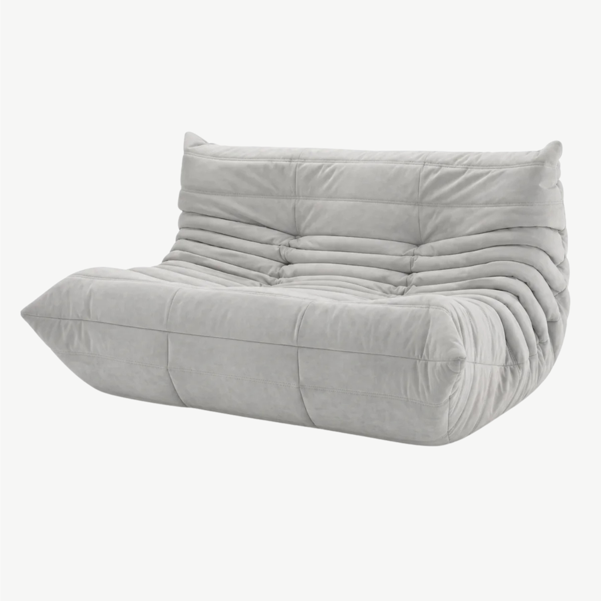 LUMA – Lounge-Sofa 2-Sitzer Perlgrau, komprimiert geliefert