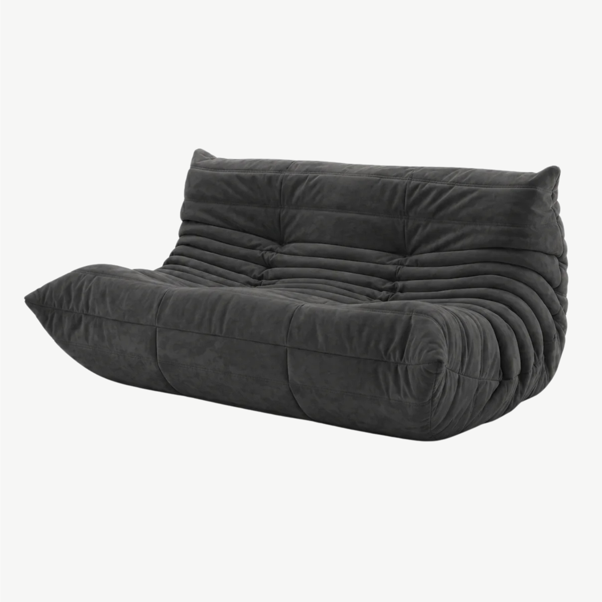 LUMA – Lounge-Sofa 2-Sitzer Graphitschwarz, komprimiert geliefert