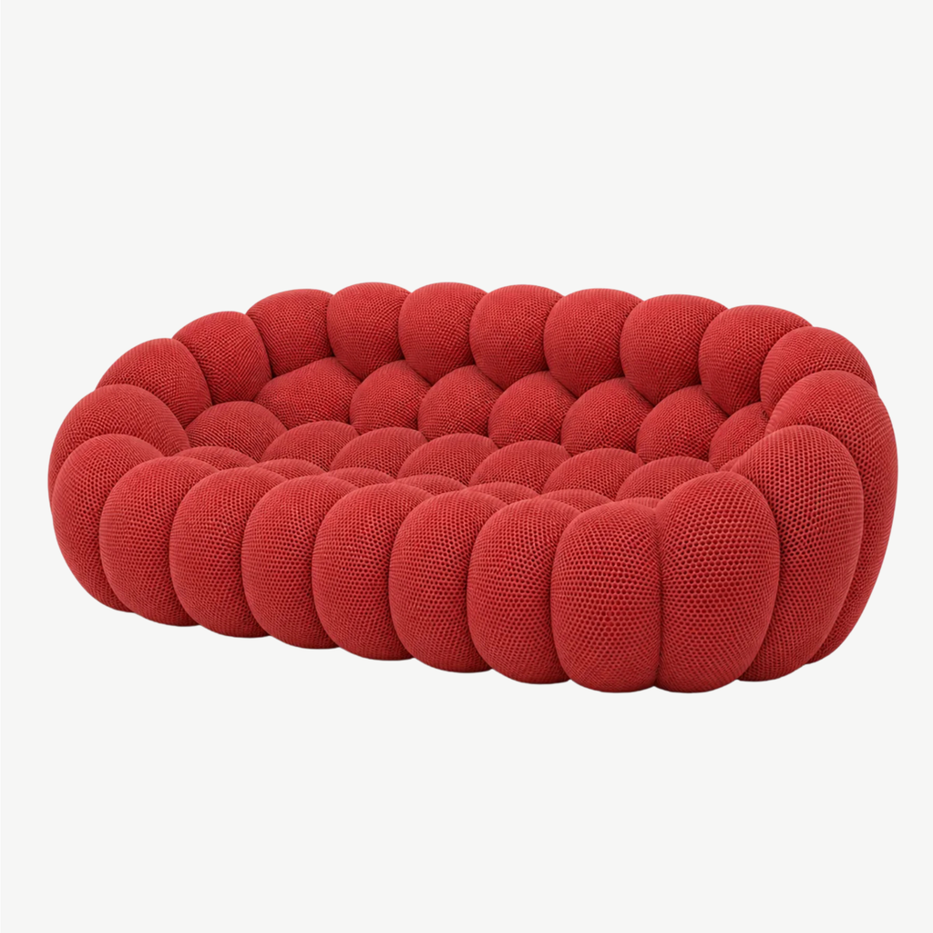 BULÉA Maxi – Design-Sofa 3-Sitzer Korallenrot, komprimiert geliefert