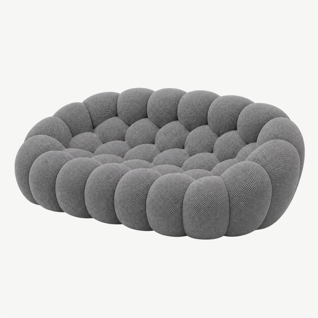 BULÉA – Design-Sofa 2-Sitzer Mausgrau, komprimiert geliefert