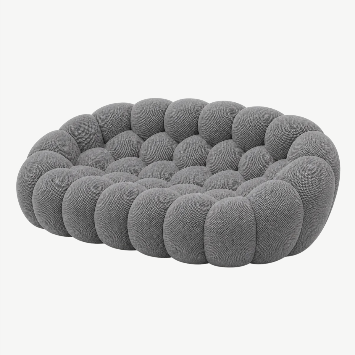 BULÉA – Design-Sofa 2-Sitzer Mausgrau, komprimiert geliefert