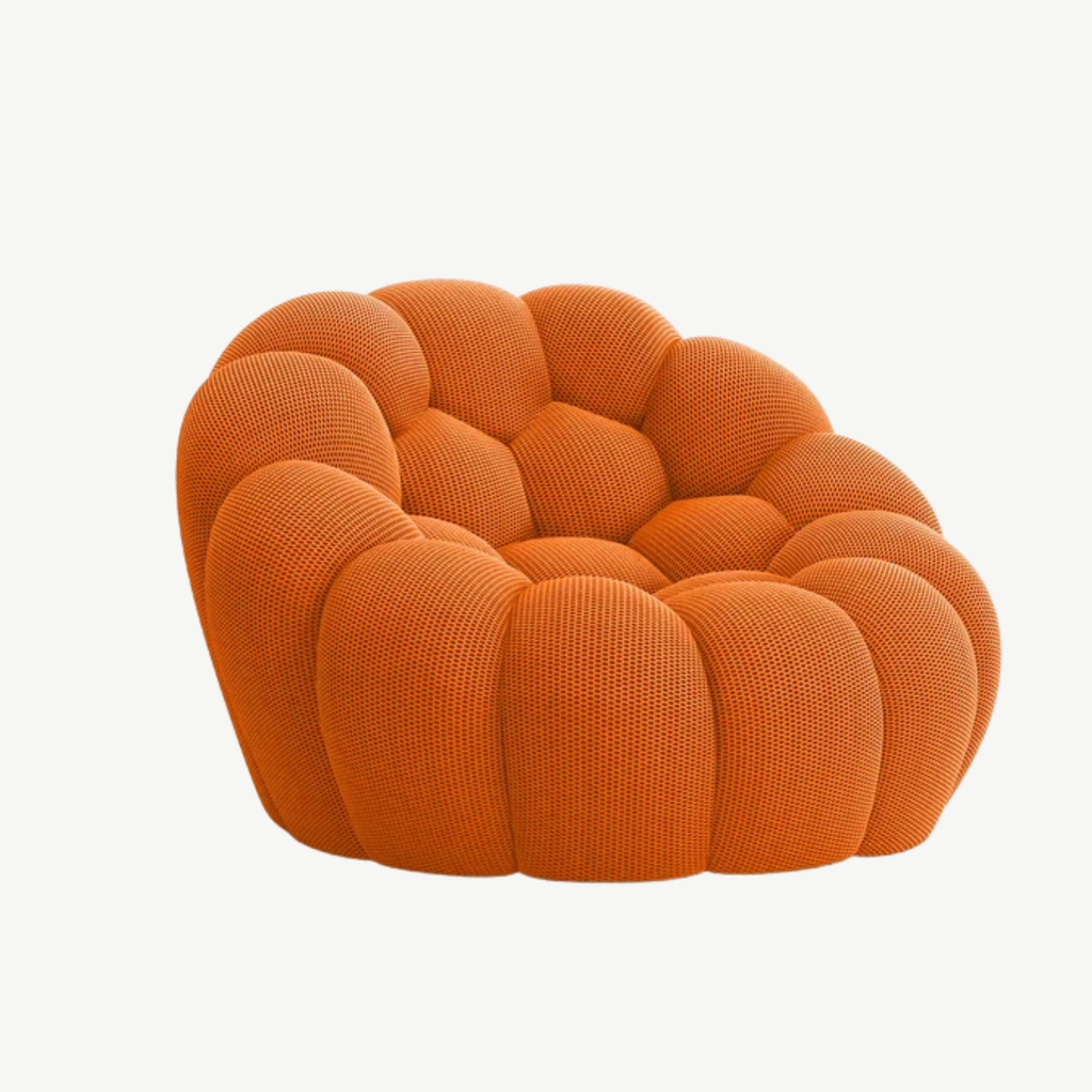 BULÉA Mini – Design-Sessel Mandarinorange, komprimiert geliefert