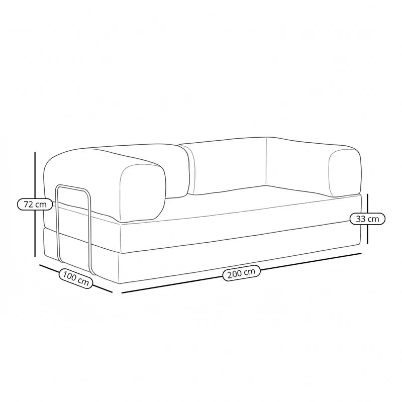SORA – Schlafsofa 3-Sitzer Kaffeebraun, Cord, komprimiert geliefert – Ansicht 7