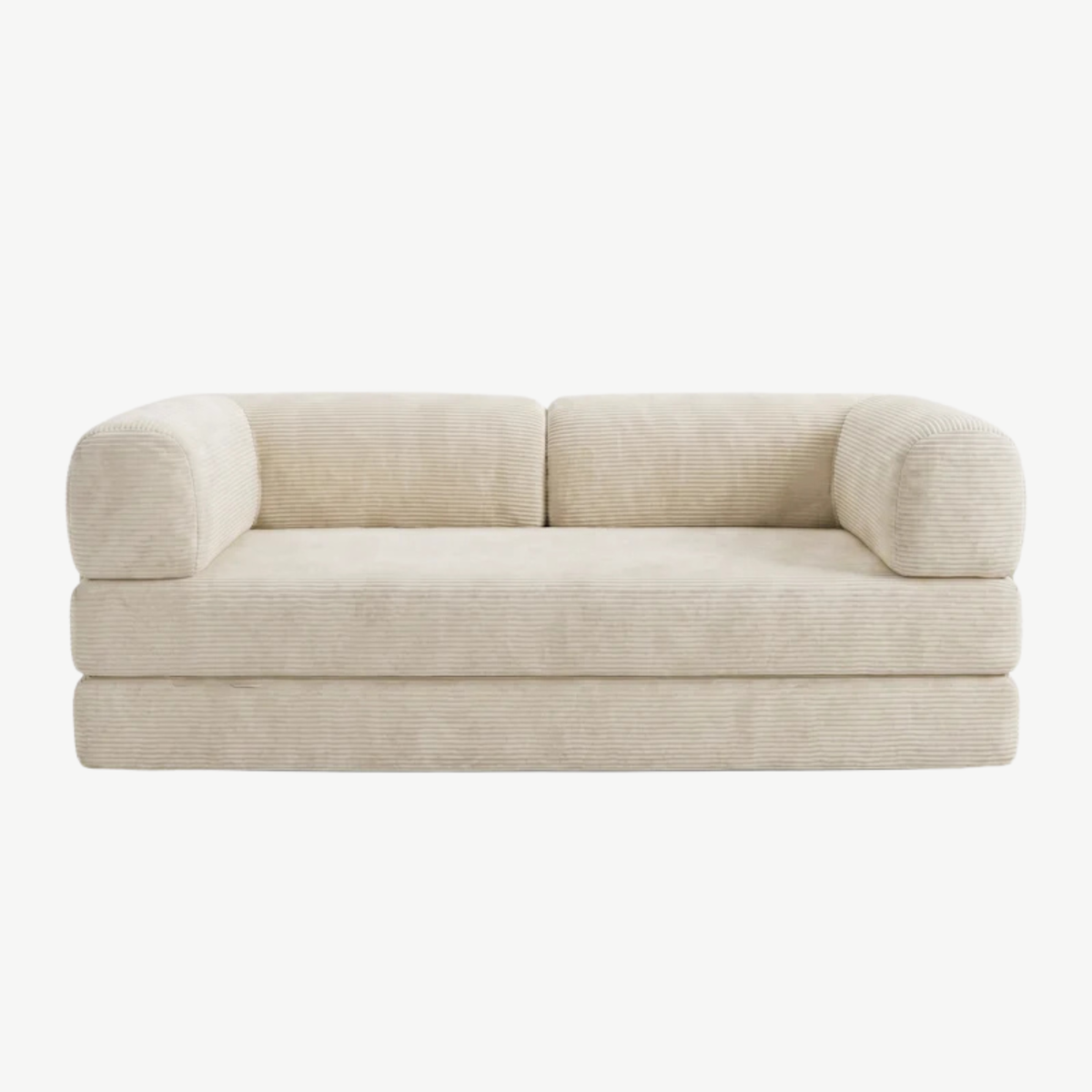 SORA – Schlafsofa 3-Sitzer Ecru, Cord, komprimiert geliefert – Ansicht 3