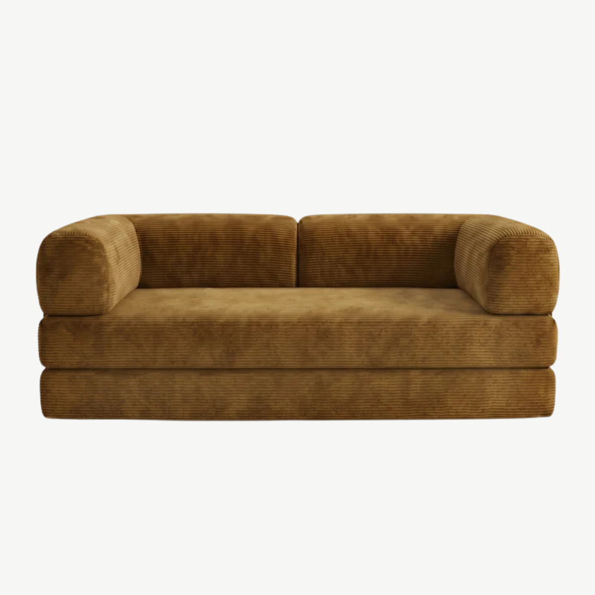 SORA – Schlafsofa 3-Sitzer Ocker, Cord, komprimiert geliefert – Ansicht 3