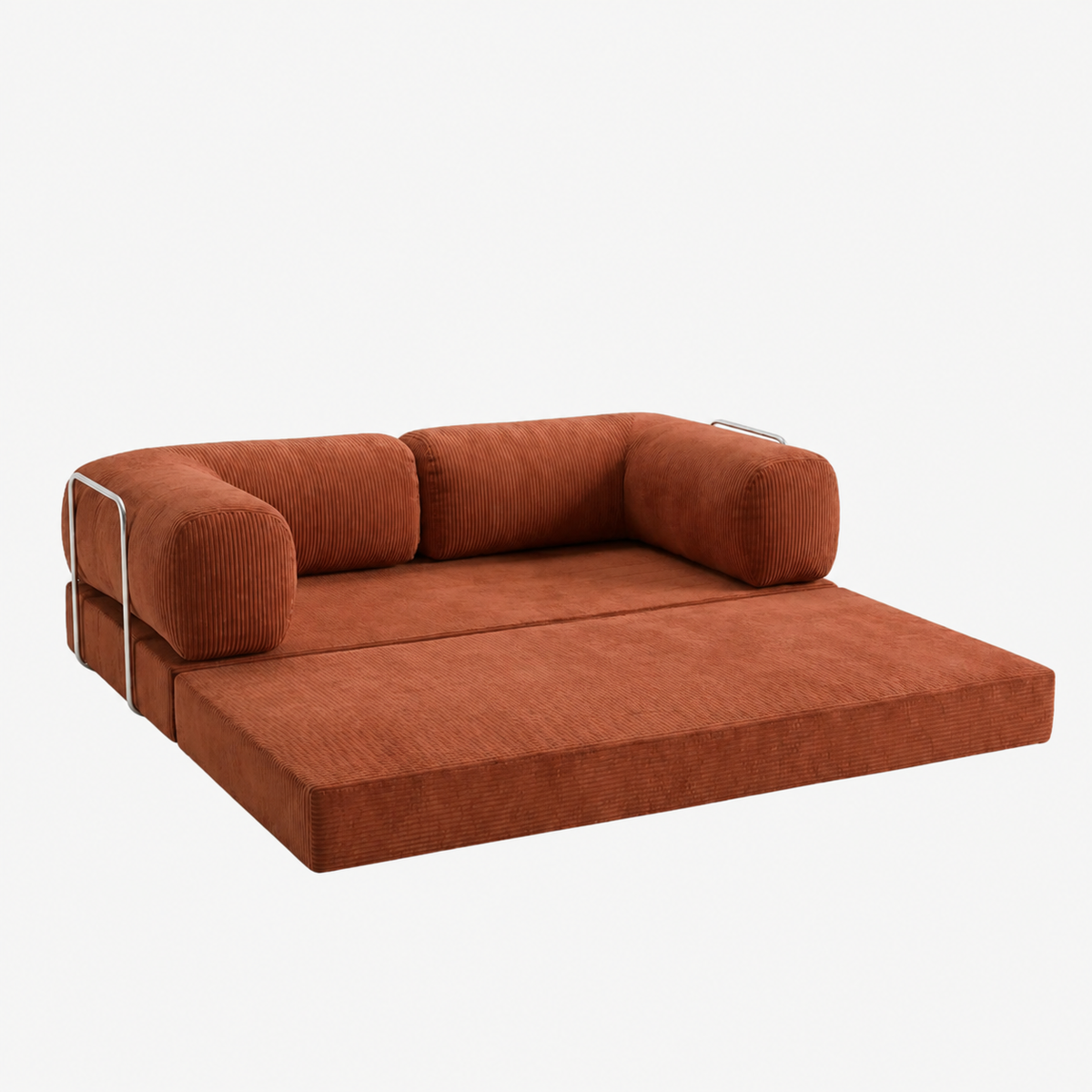 SORA – Schlafsofa 3-Sitzer Kupfer, Cord, komprimiert geliefert – Ansicht 5