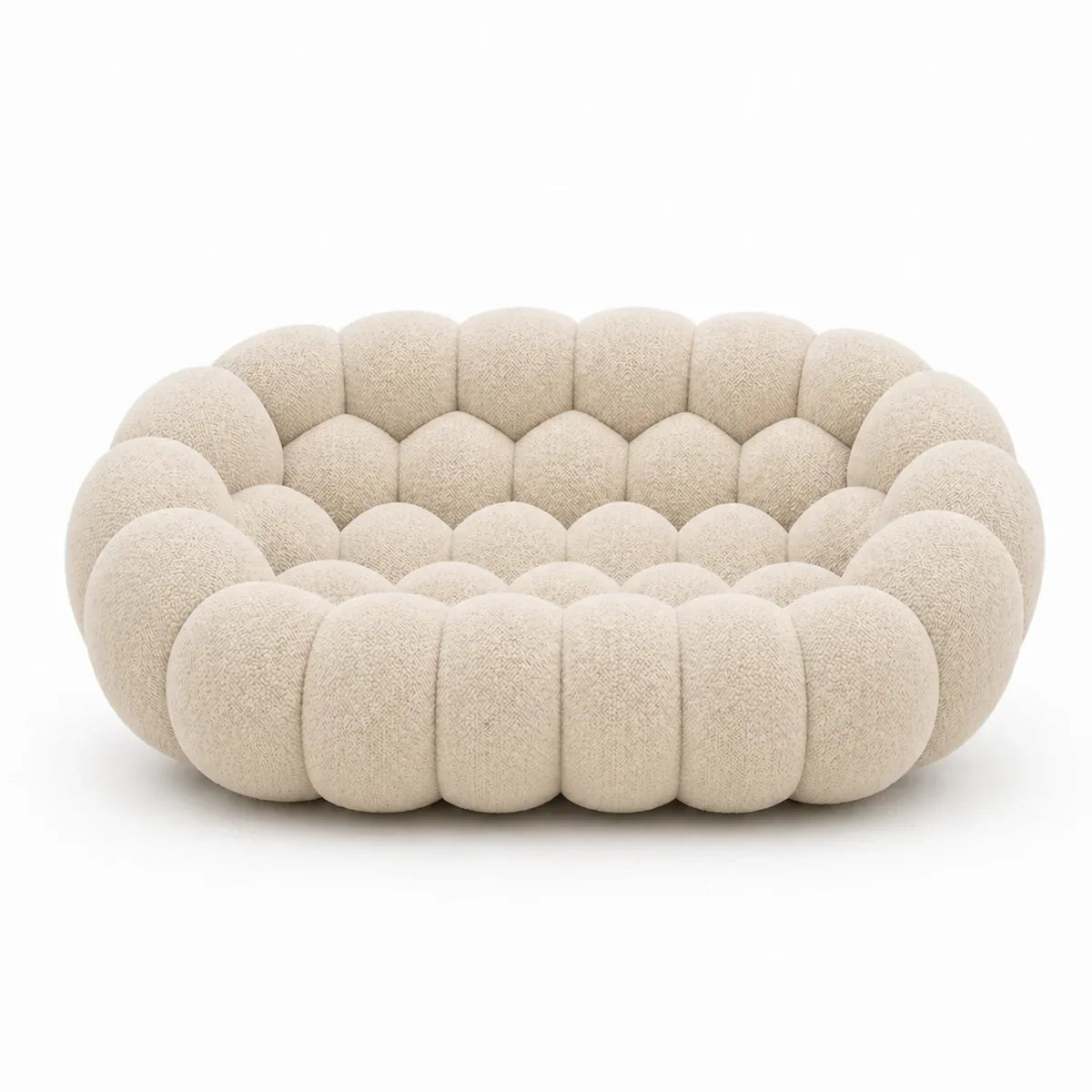 BULÉA – Design-Sofa 2-Sitzer Leinenbeige, komprimiert geliefert – Ansicht 3