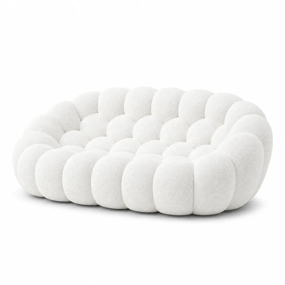 BULÉA – Design-Sofa 2-Sitzer Schneeweiß, komprimiert geliefert