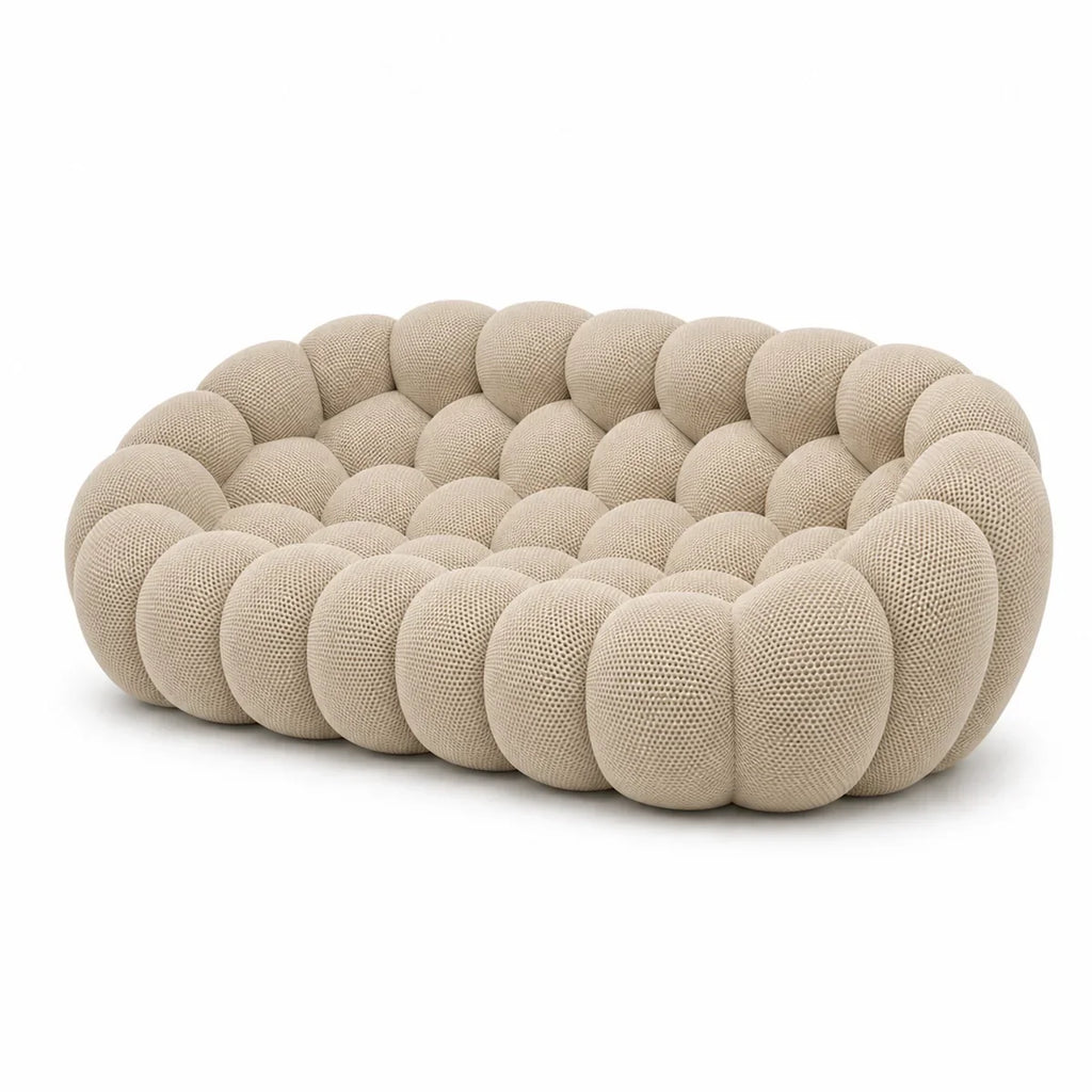 BULÉA Maxi – Design-Sofa 3-Sitzer Leinenbeige, komprimiert geliefert