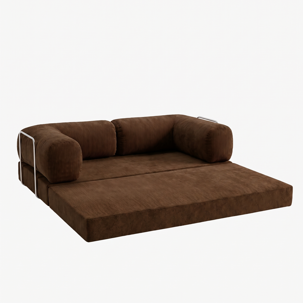 SORA – Schlafsofa 3-Sitzer Kaffeebraun, Cord, komprimiert geliefert – Ansicht 5