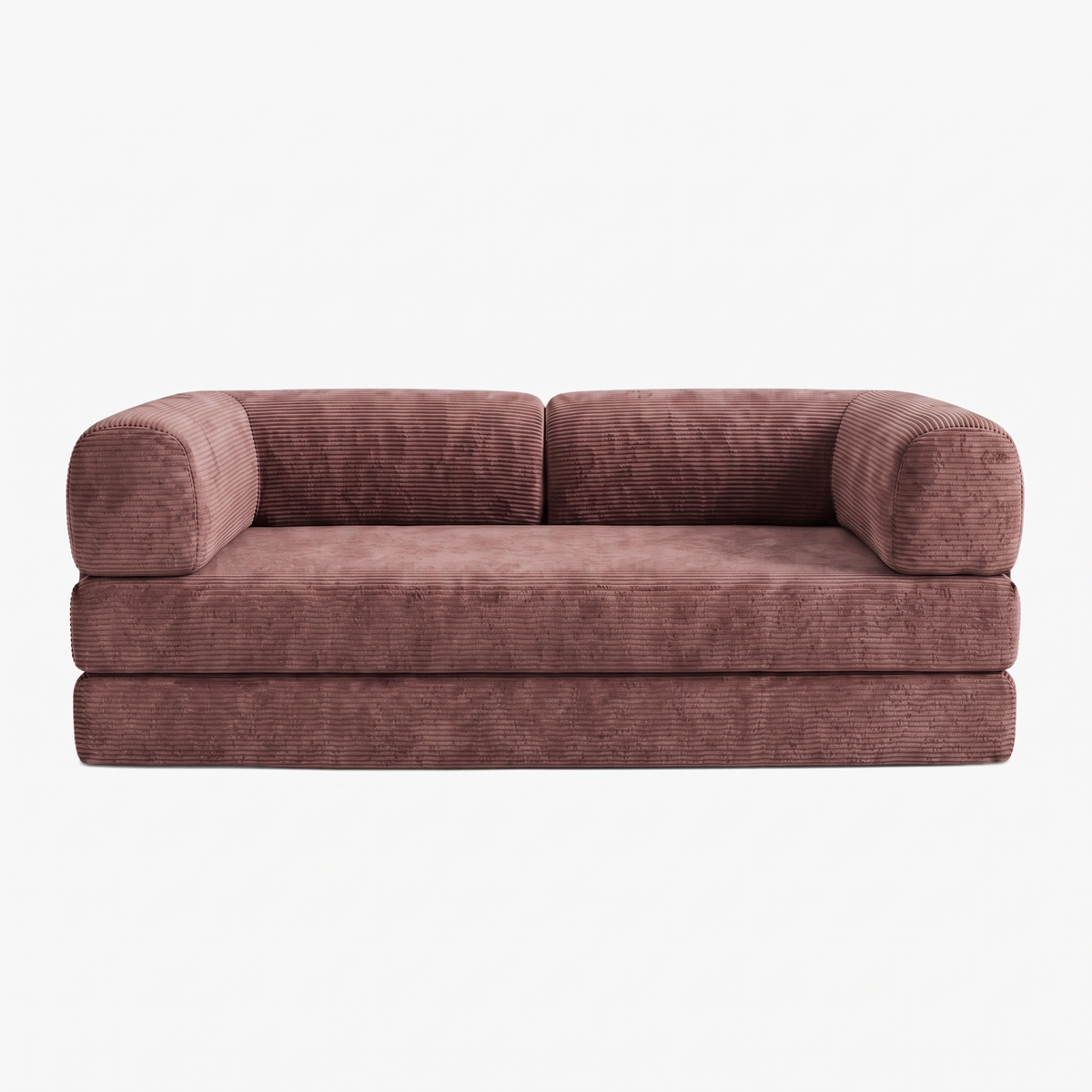 SORA – Schlafsofa 3-Sitzer Feige, Cord, komprimiert geliefert – Ansicht 3