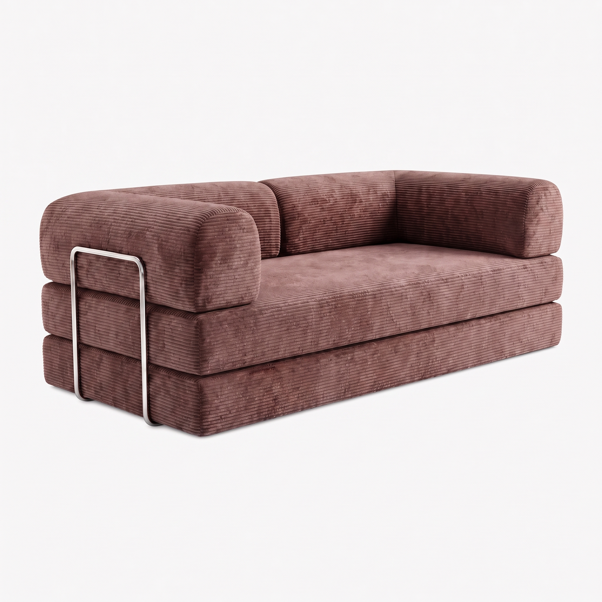 SORA – Schlafsofa 3-Sitzer Feige, Cord, komprimiert geliefert