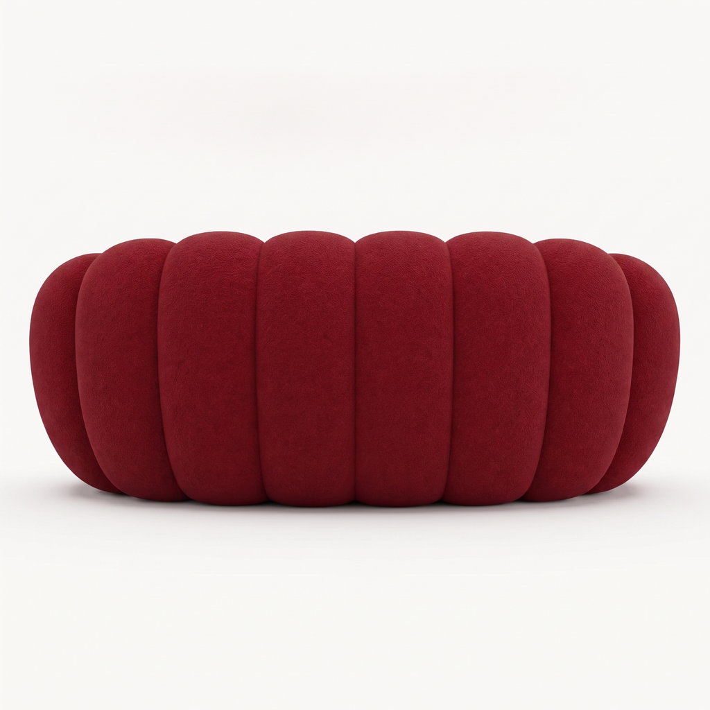 BULÉA – Design-Sofa 2-Sitzer Rubinrot, komprimiert geliefert – Ansicht 5