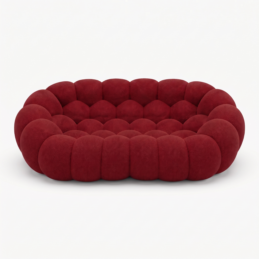 BULÉA – Design-Sofa 2-Sitzer Rubinrot, komprimiert geliefert – Ansicht 3