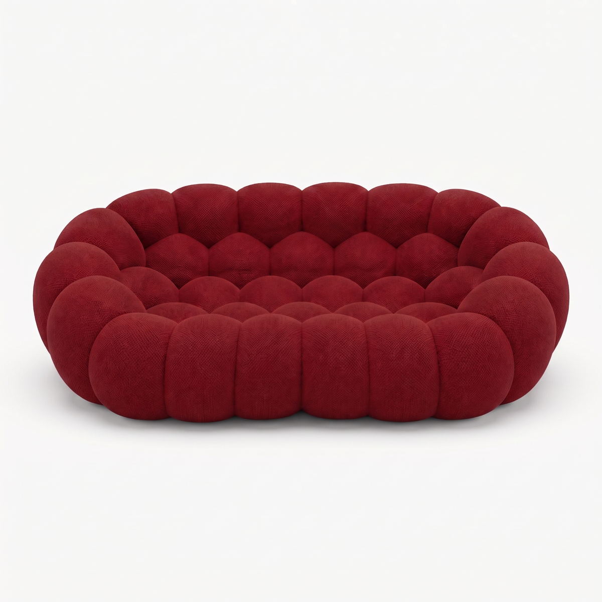 BULÉA – Design-Sofa 2-Sitzer Rubinrot, komprimiert geliefert – Ansicht 3