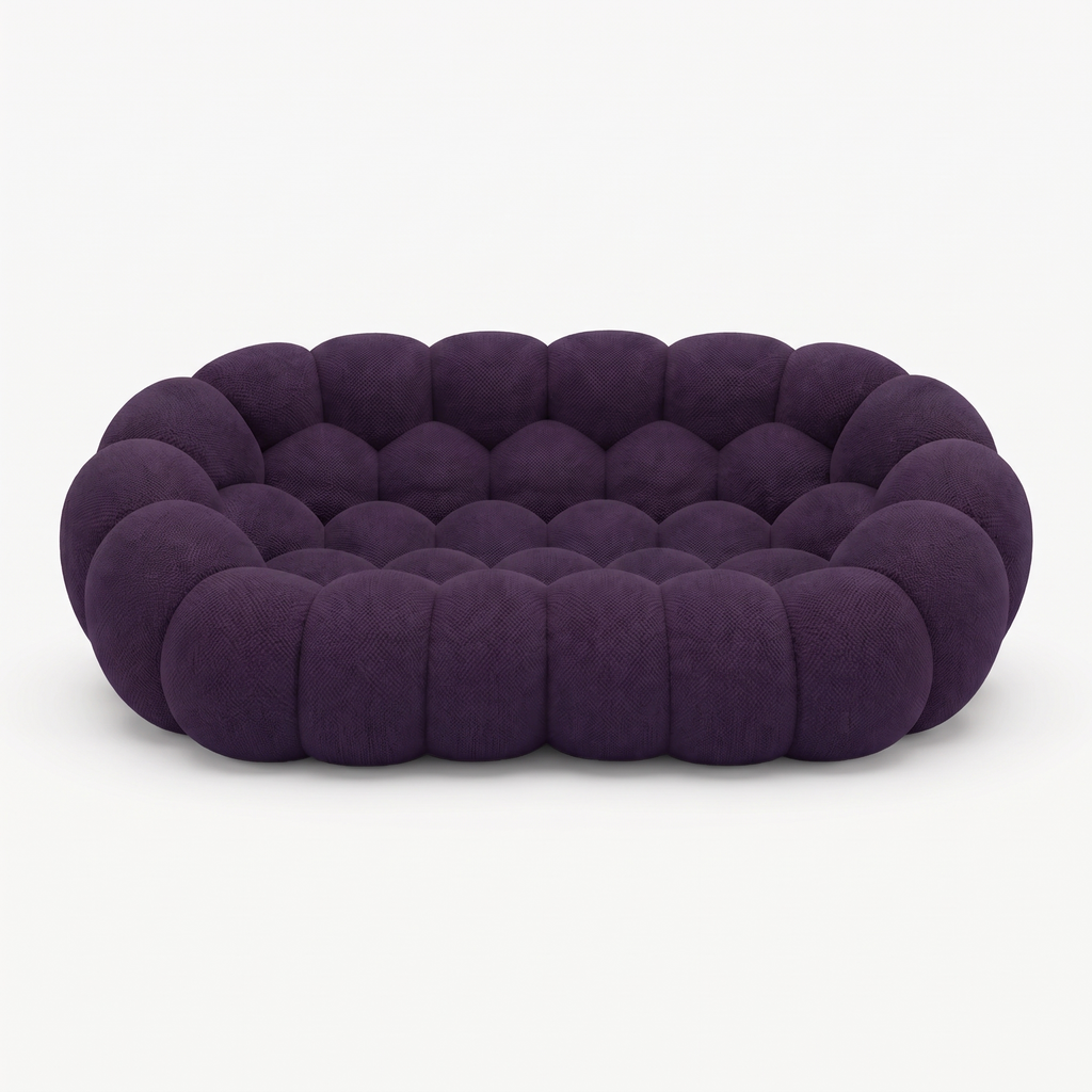BULÉA – Design-Sofa 2-Sitzer Aubergine, komprimiert geliefert – Ansicht 3