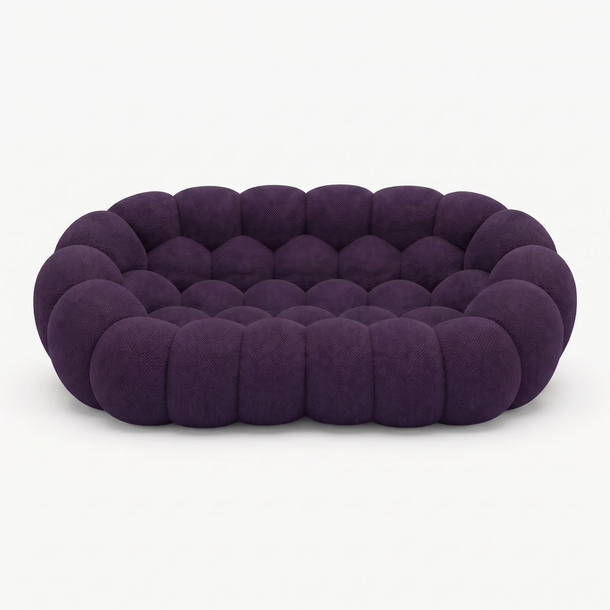 BULÉA – Design-Sofa 2-Sitzer Aubergine, komprimiert geliefert – Ansicht 3
