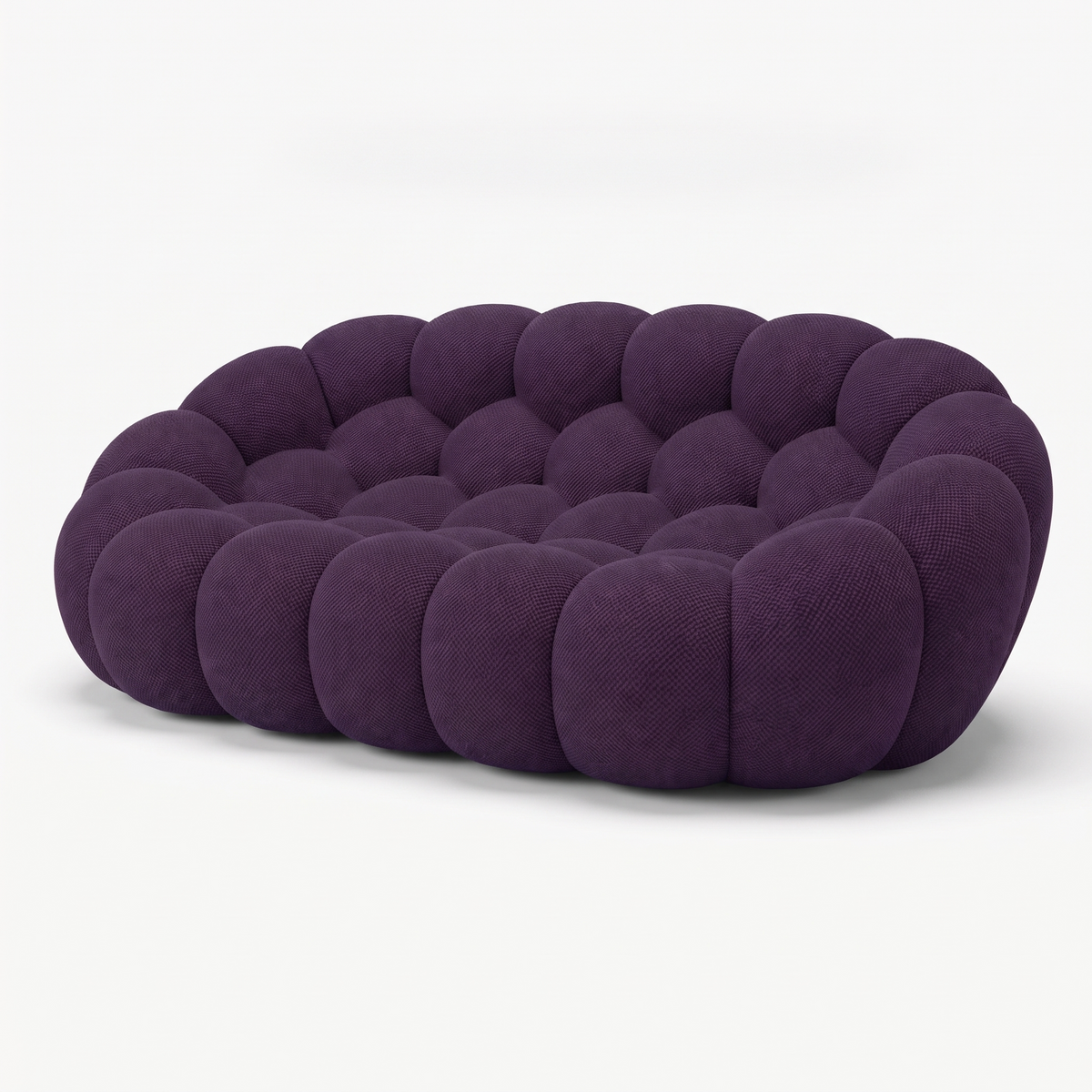 BULÉA – Design-Sofa 2-Sitzer Aubergine, komprimiert geliefert