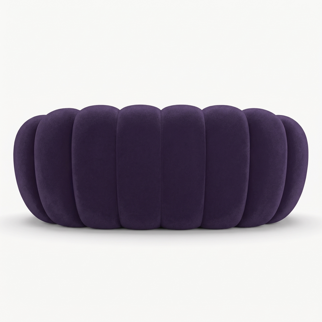 BULÉA – Design-Sofa 2-Sitzer Aubergine, komprimiert geliefert – Ansicht 5