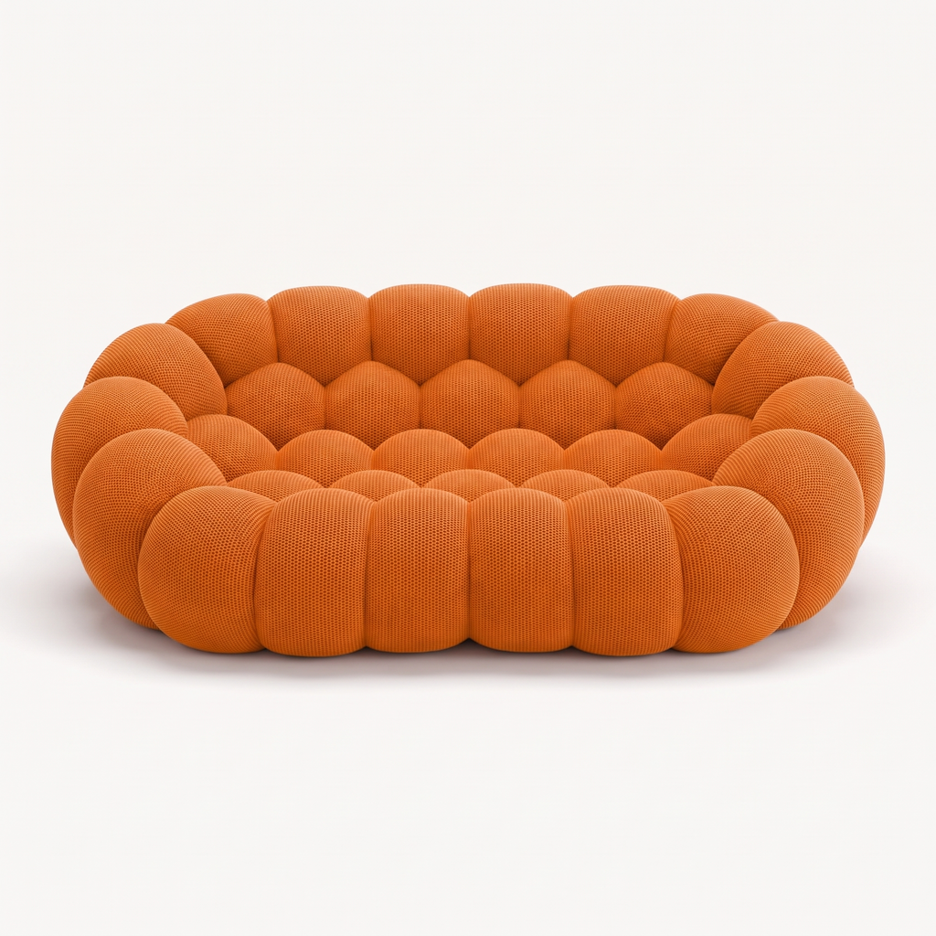 BULÉA – Design-Sofa 2-Sitzer Mandarinorange, komprimiert geliefert – Ansicht 3