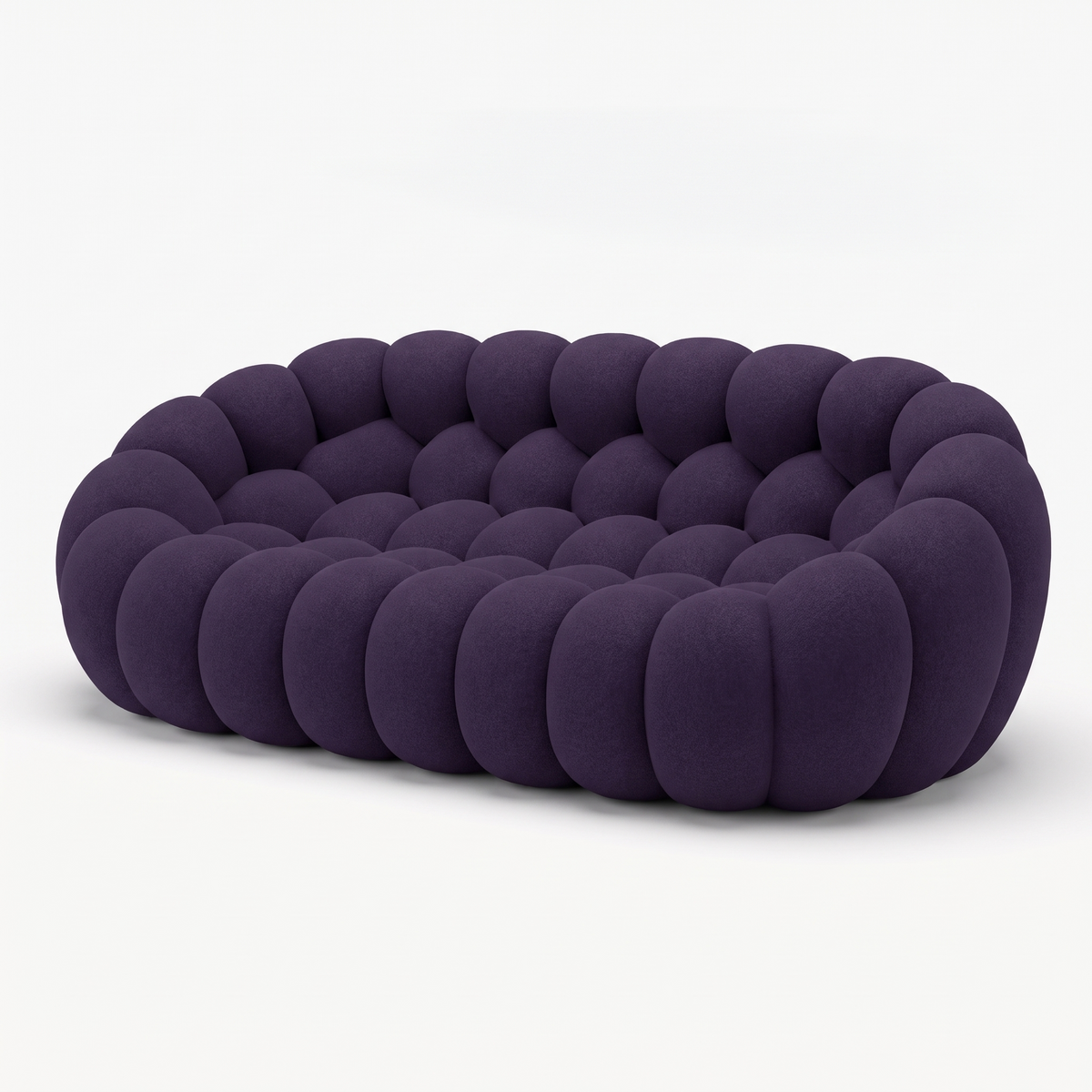 BULÉA Maxi – Design-Sofa 3-Sitzer Aubergine, komprimiert geliefert