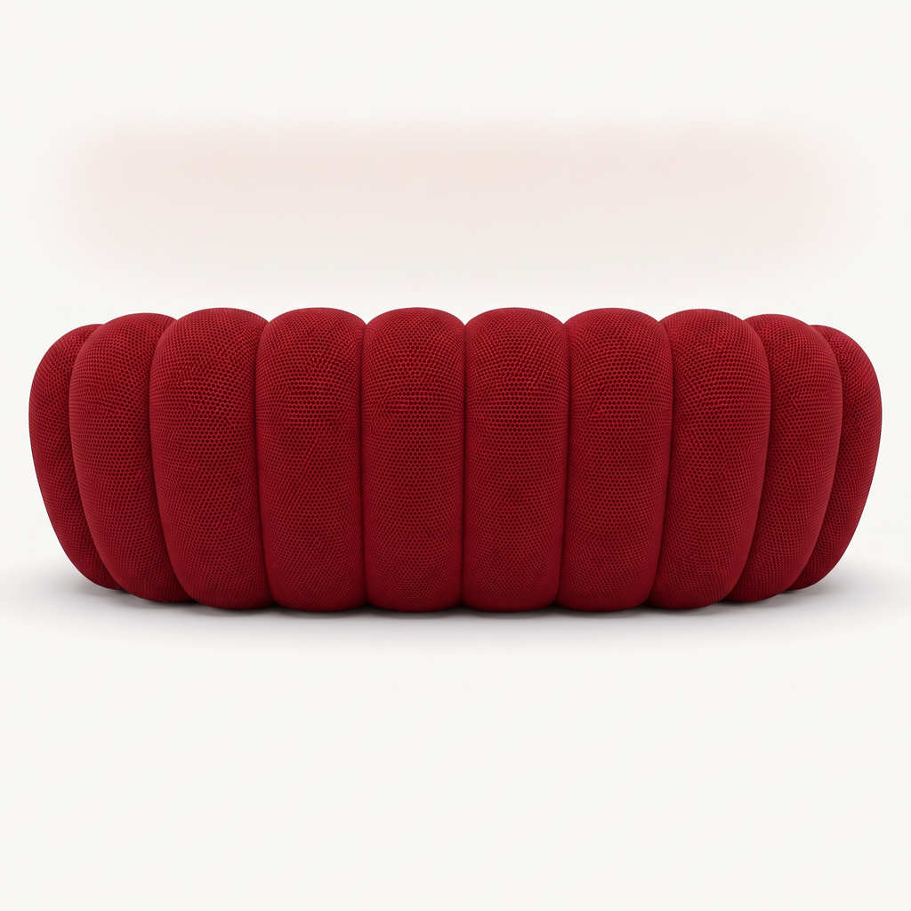 BULÉA Maxi – Design-Sofa 3-Sitzer Rubinrot, komprimiert geliefert – Ansicht 5