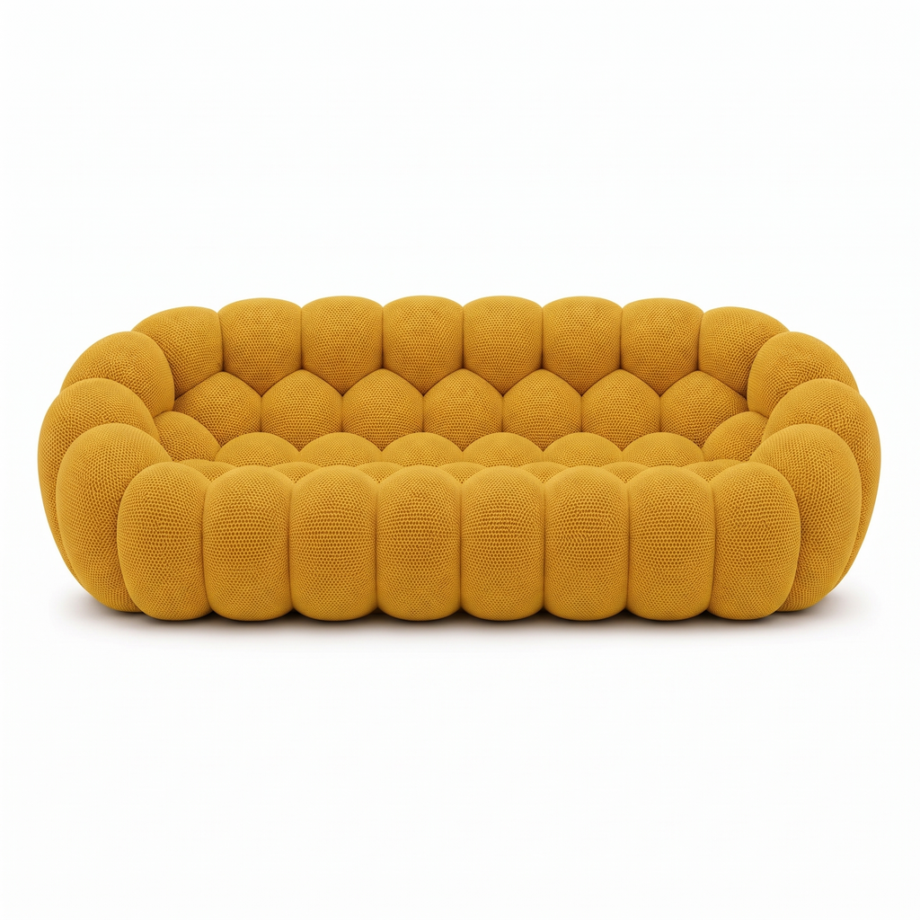 BULÉA Maxi – Design-Sofa 3-Sitzer Sonnengelb, komprimiert geliefert – Ansicht 3