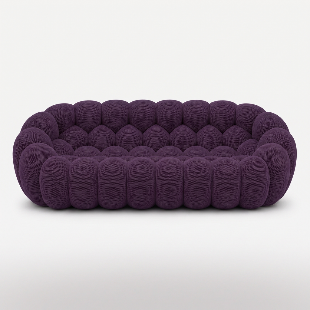 BULÉA Maxi – Design-Sofa 3-Sitzer Aubergine, komprimiert geliefert – Ansicht 3