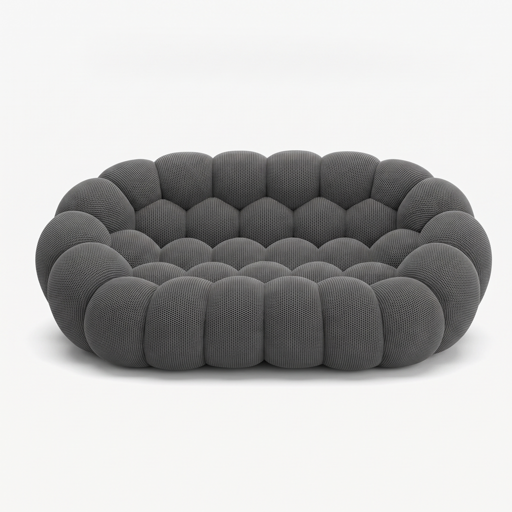 BULÉA – Design-Sofa 2-Sitzer Anthrazit, komprimiert geliefert – Ansicht 3