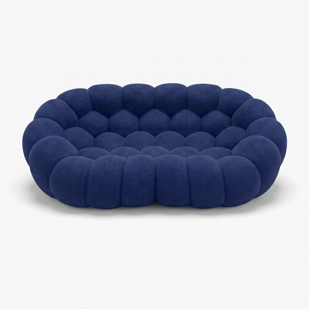 BULÉA – Design-Sofa 2-Sitzer Nachtblau, komprimiert geliefert – Ansicht 3