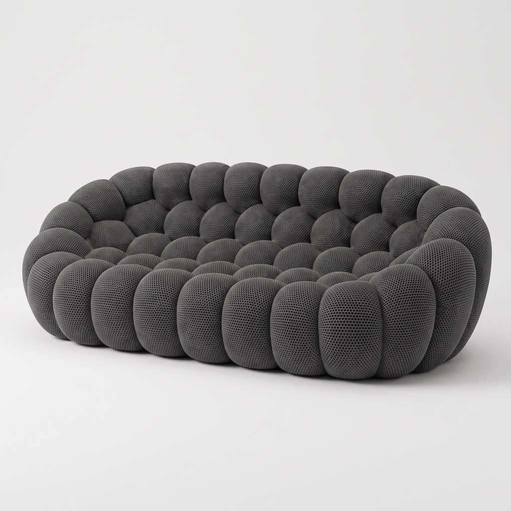 BULÉA Maxi – Design-Sofa 3-Sitzer Anthrazit, komprimiert geliefert