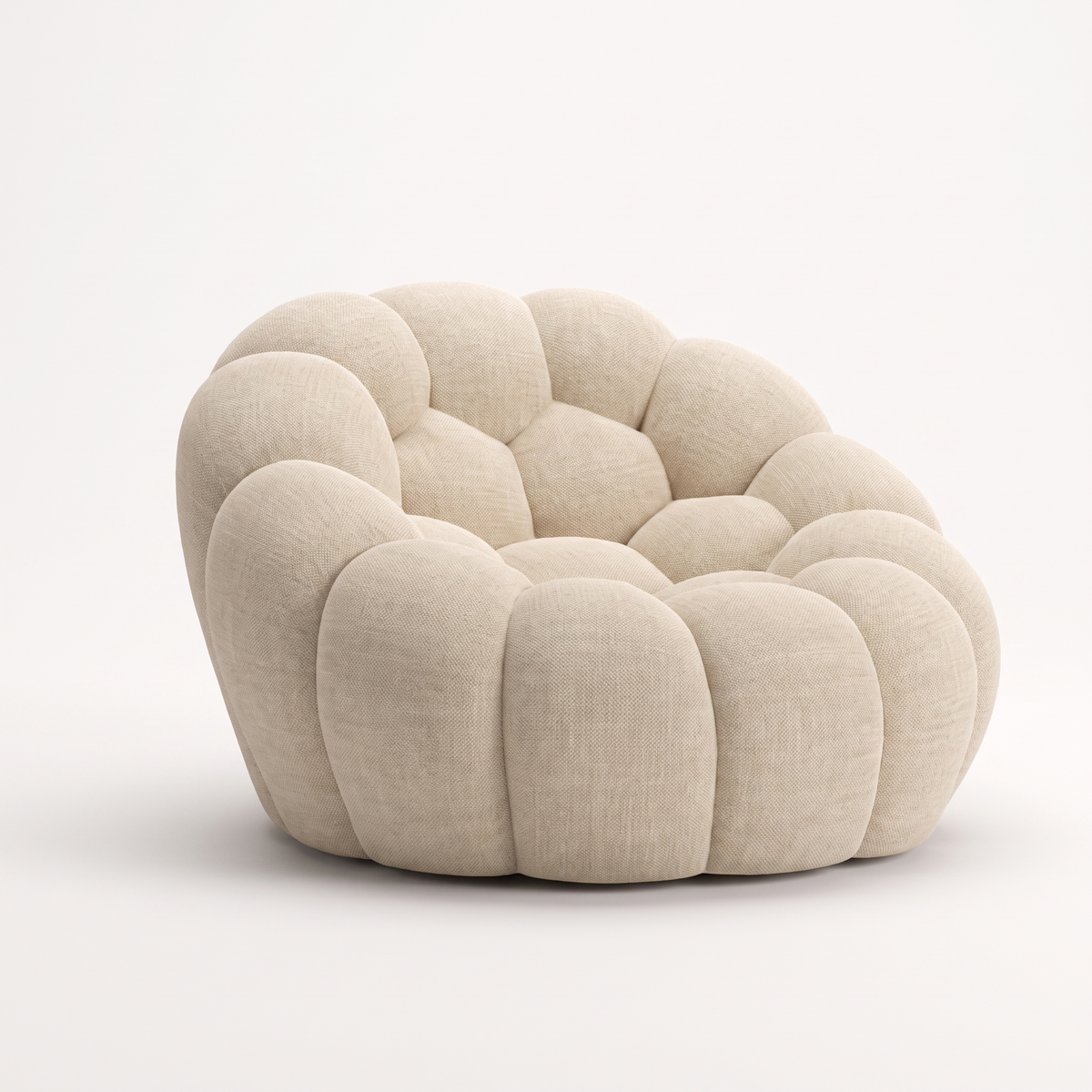 BULÉA Mini – Design-Sessel Leinenbeige, komprimiert geliefert