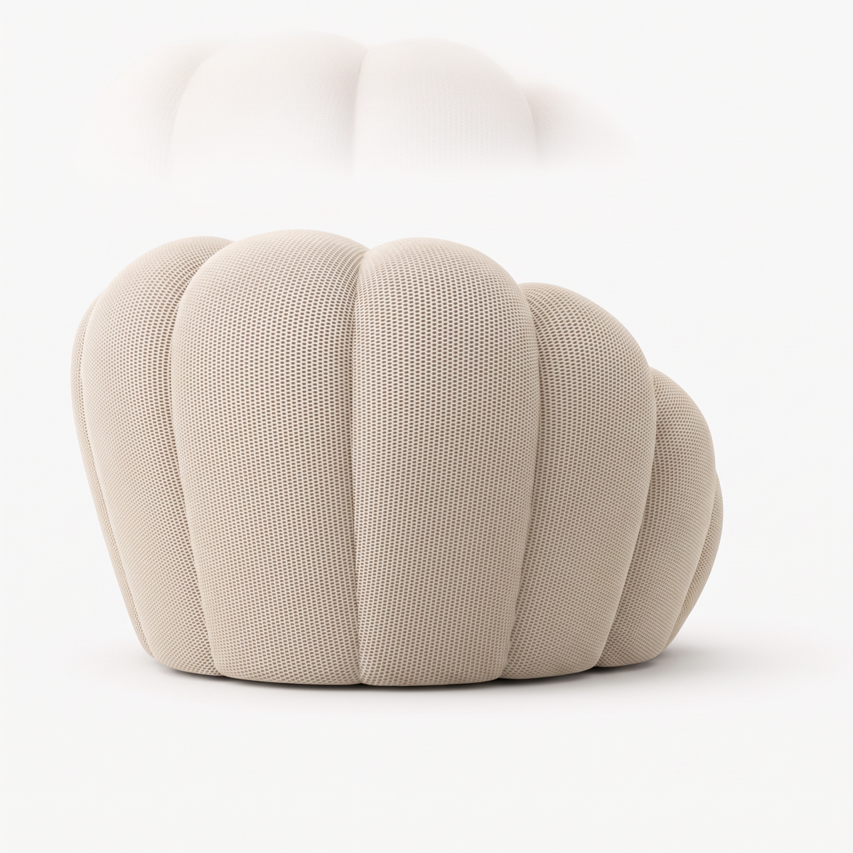 BULÉA Mini – Design-Sessel Leinenbeige, komprimiert geliefert – Ansicht 5