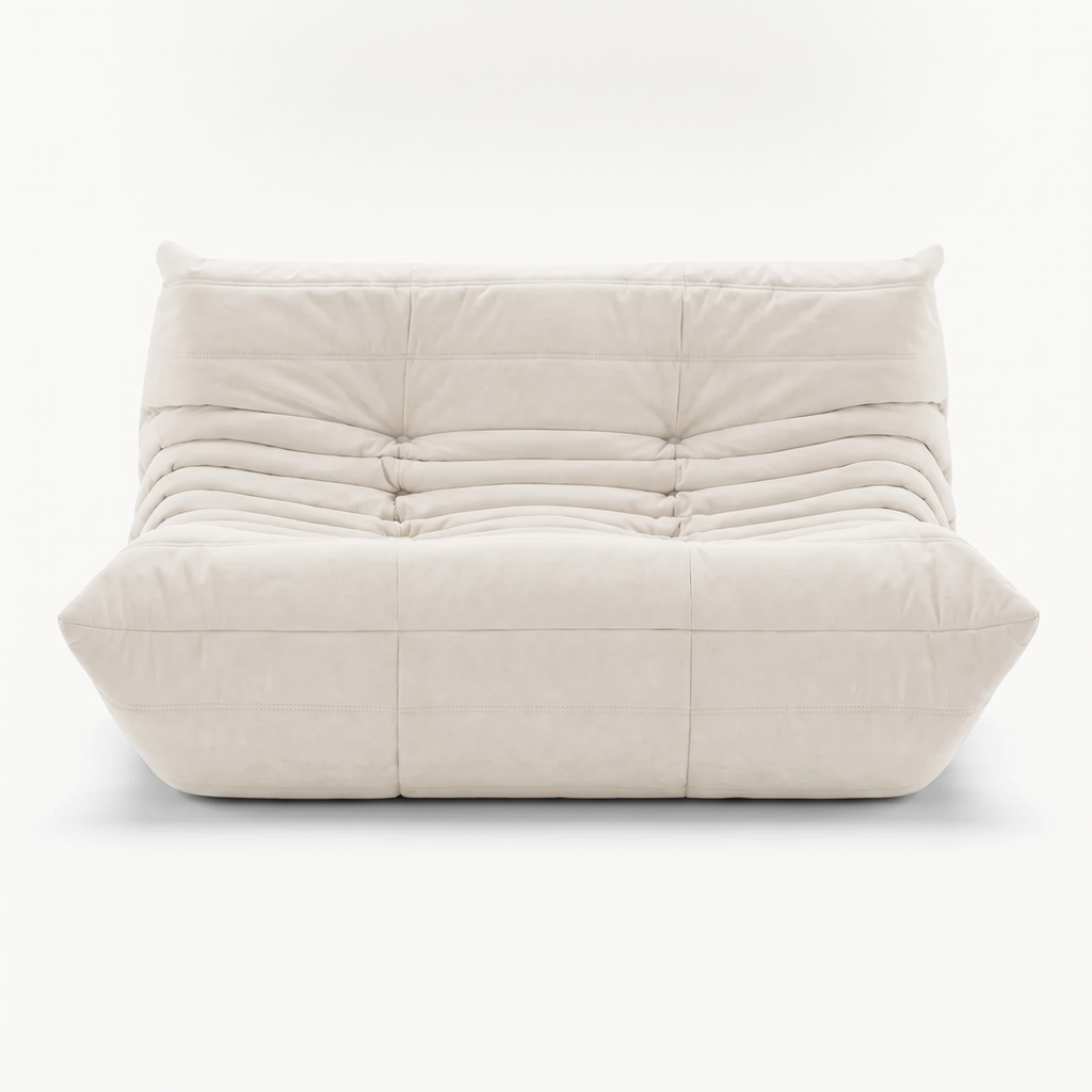 LUMA – Lounge-Sofa 2-Sitzer Baumwollweiß, komprimiert geliefert – Ansicht 3