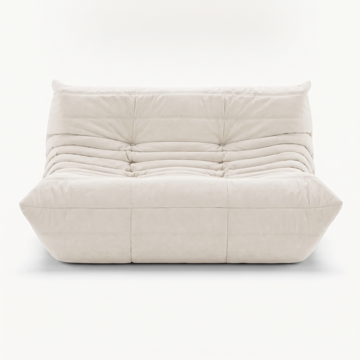LUMA – Lounge-Sofa 2-Sitzer Baumwollweiß, komprimiert geliefert – Ansicht 3