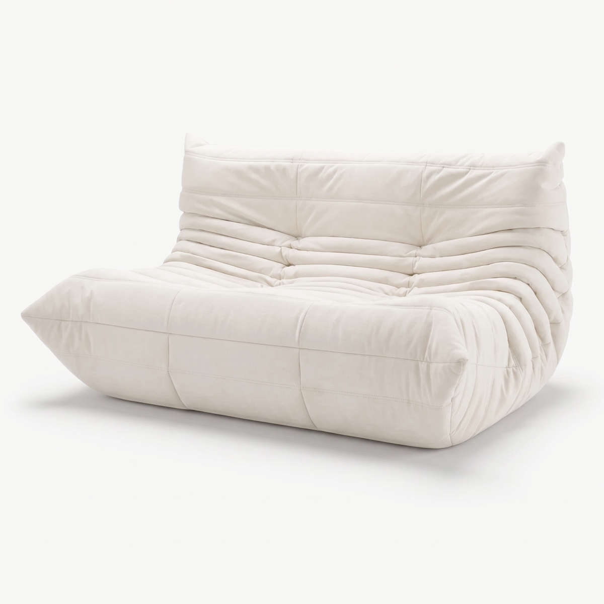 LUMA – Lounge-Sofa 2-Sitzer Baumwollweiß, komprimiert geliefert