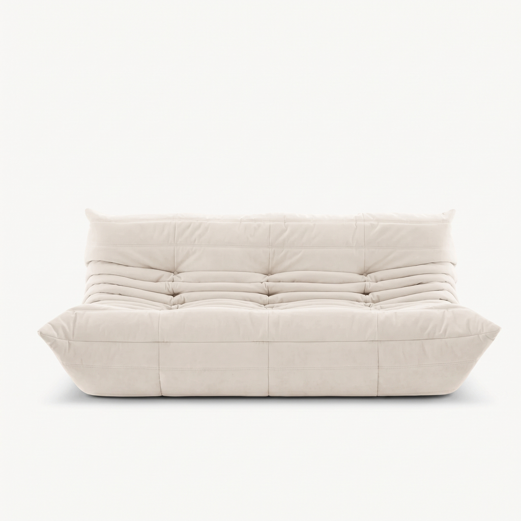 LUMA Maxi – Lounge-Sofa 3-Sitzer Baumwollweiß, komprimiert geliefert – Ansicht 3