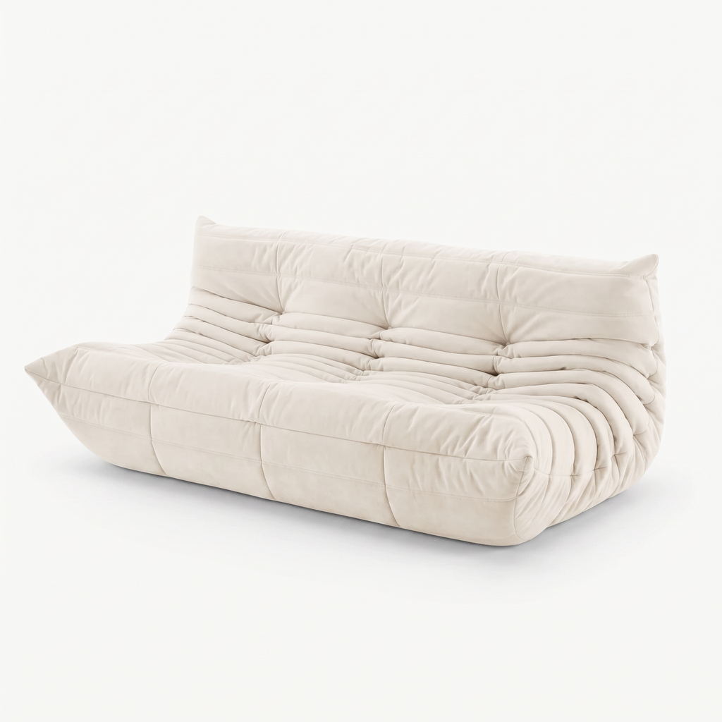 LUMA Maxi – Lounge-Sofa 3-Sitzer Baumwollweiß, komprimiert geliefert