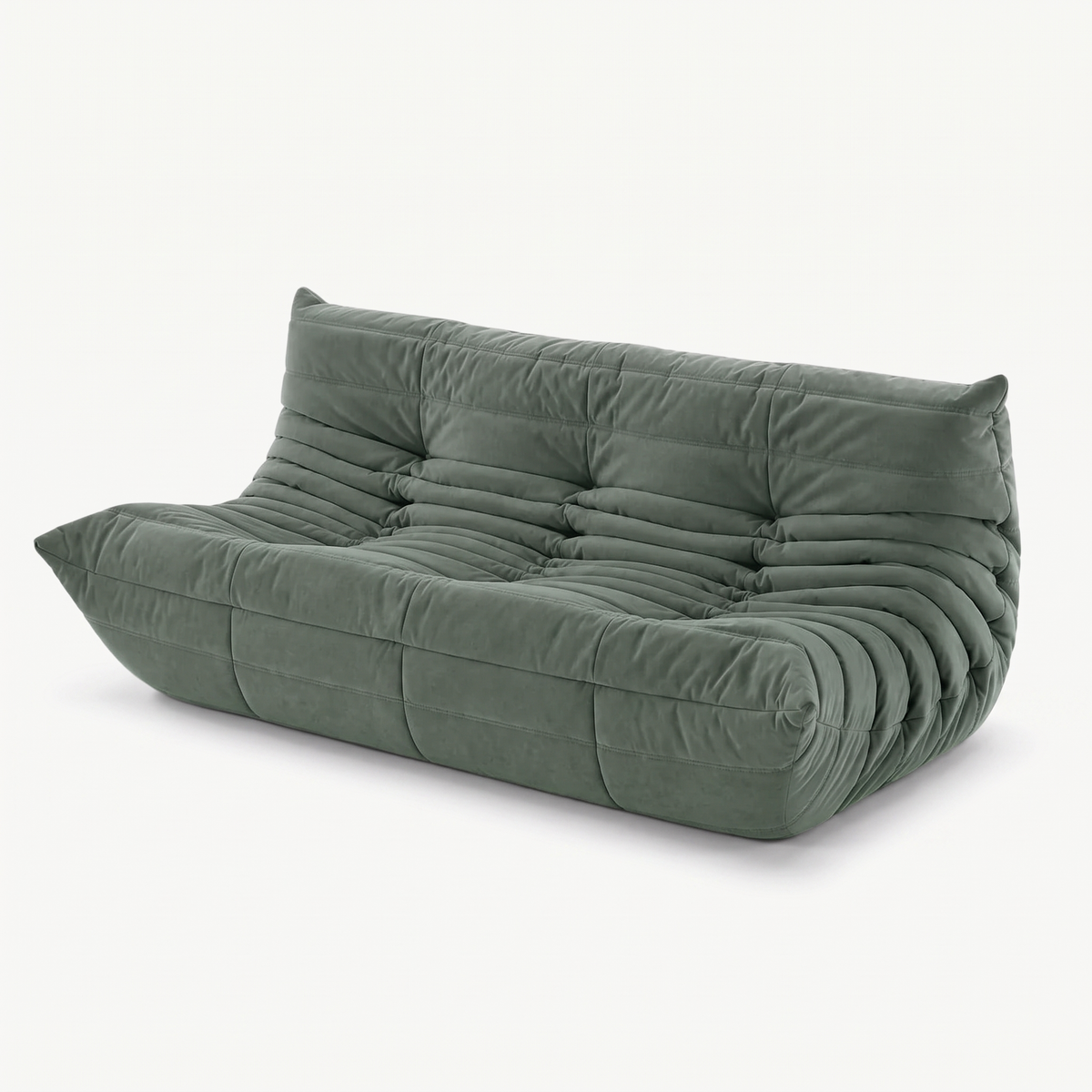 LUMA – Lounge-Sofa 2-Sitzer Eukalyptusgrün, komprimiert geliefert