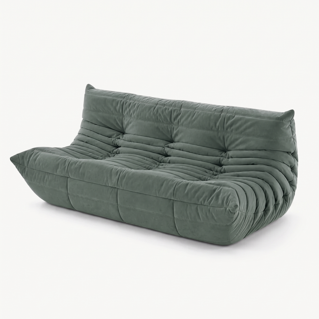 LUMA – Lounge-Sofa 2-Sitzer Eukalyptusgrün, komprimiert geliefert – Ansicht 5