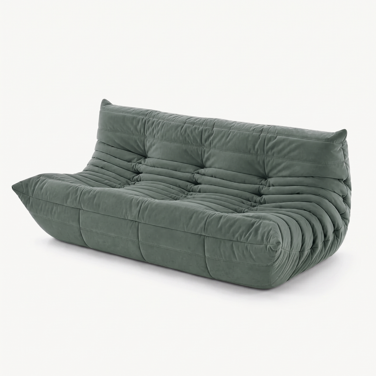 LUMA – Lounge-Sofa 2-Sitzer Eukalyptusgrün, komprimiert geliefert – Ansicht 5