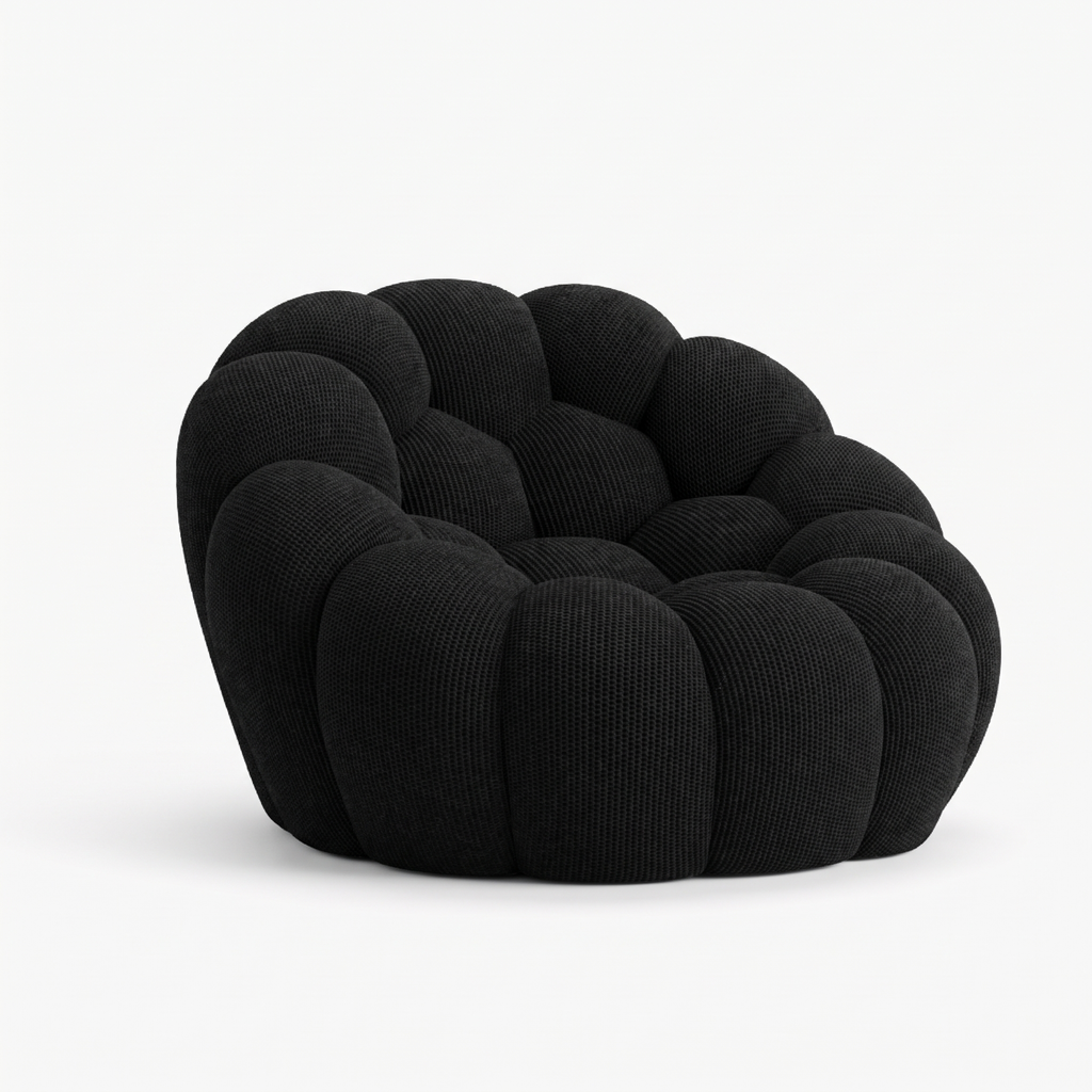 BULÉA Mini – Design-Sessel Tiefschwarz, komprimiert geliefert