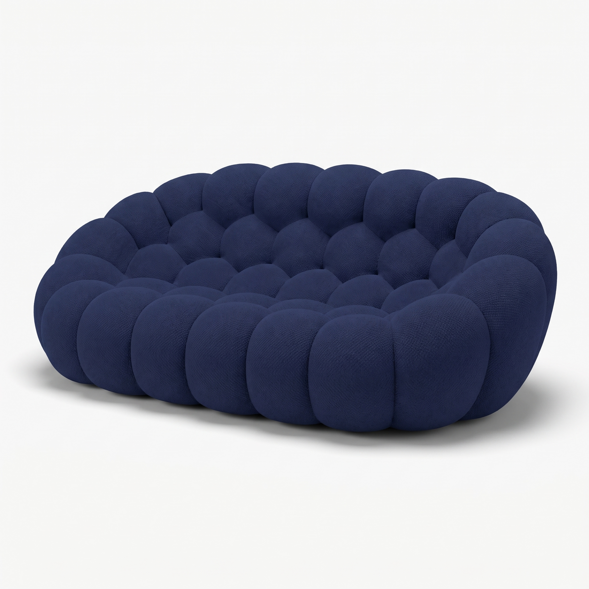 BULÉA – Design-Sofa 2-Sitzer Nachtblau, komprimiert geliefert