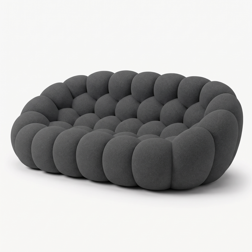 BULÉA – Design-Sofa 2-Sitzer Anthrazit, komprimiert geliefert