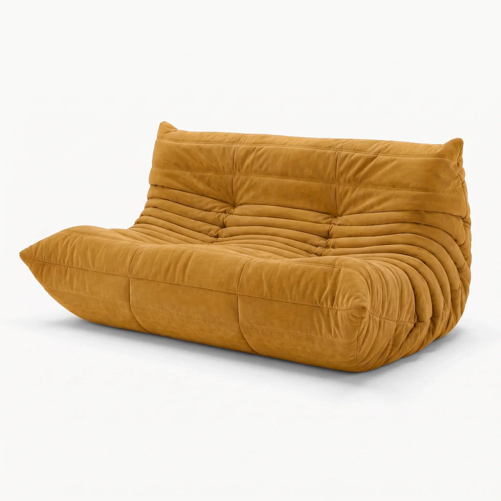 LUMA – Lounge-Sofa 2-Sitzer Honiggelb, komprimiert geliefert