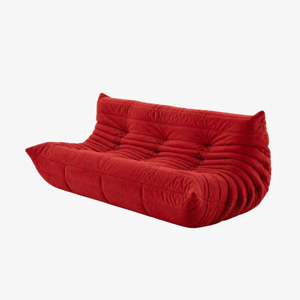 LUMA Maxi – Lounge-Sofa 3-Sitzer Karminrot, komprimiert geliefert