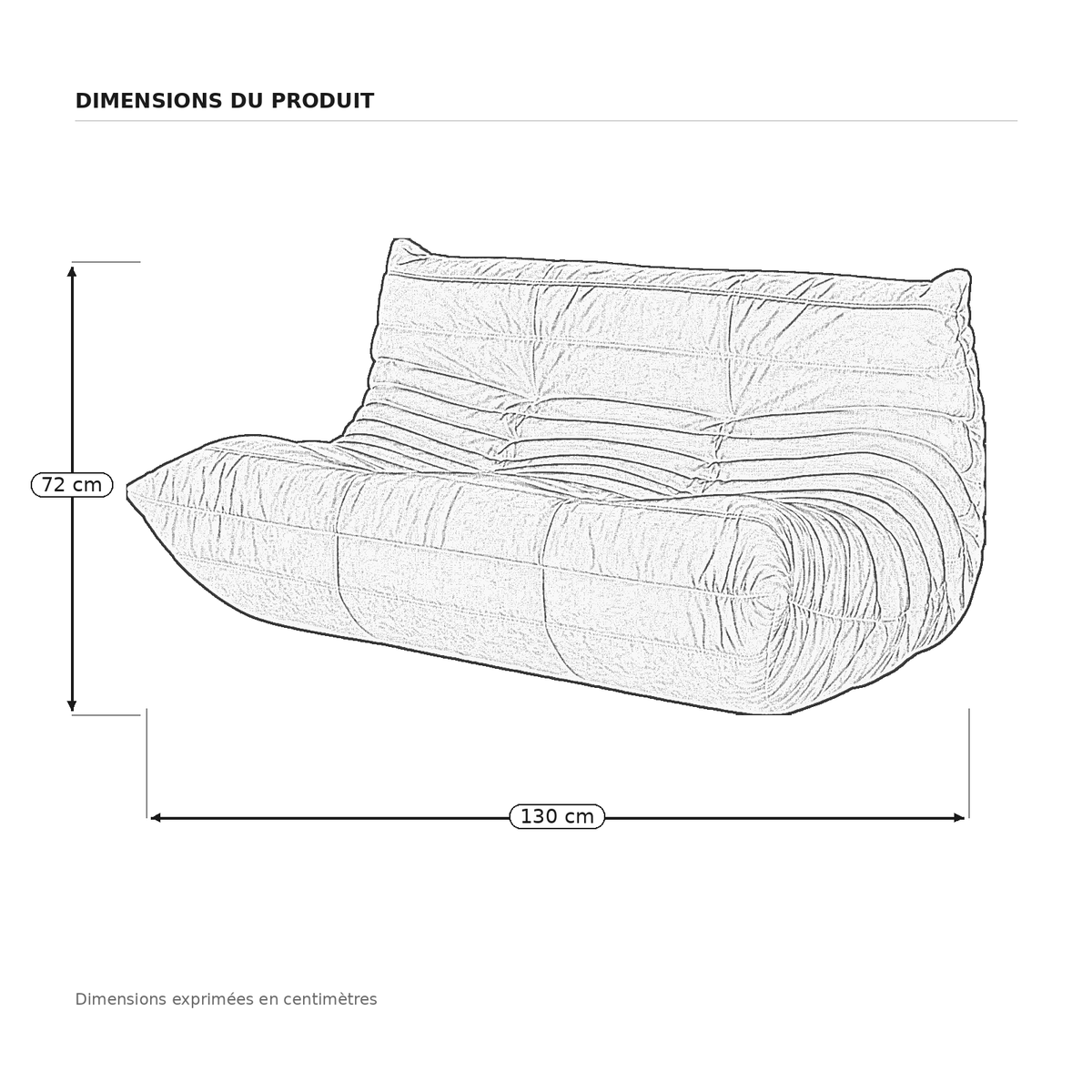 LUMA – Lounge-Sofa 2-Sitzer Königsblau, komprimiert geliefert – Ansicht 7
